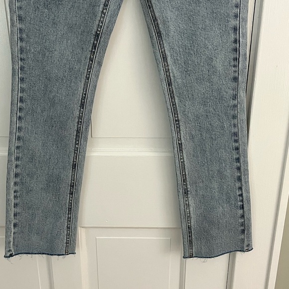 NEW GENERATION LOVE justine denim pants in light blue wash white buttons Size 24 - Picture 5 of 16